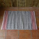 Lavender House Ivory, teal and red pattern rug