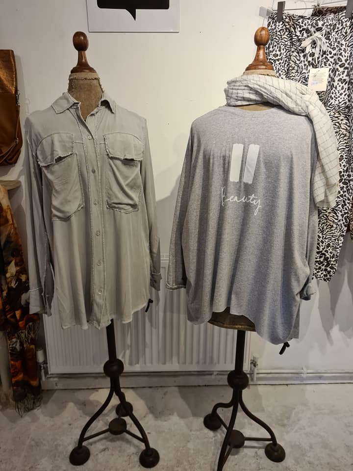 Lavender House Grey Blouses